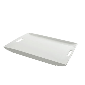 Whittier 19.875" x 14.75" Rectangle Platter by 10 Strawberry Street – 15-Inch x 20-Inch, Porcelain, White, Model WTR-20-15RECHNDL