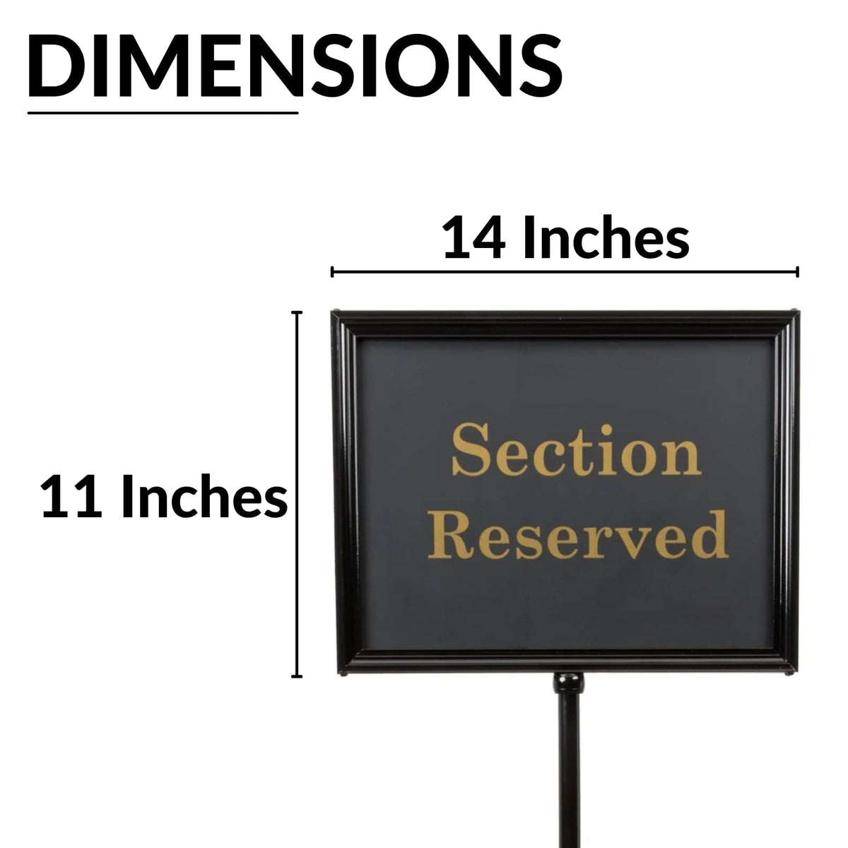 Sign Holder Stand for Restaurant Entrances by Chef Master – 11 inch 14 inch, Aluminum, Black/Gold, Model 90033