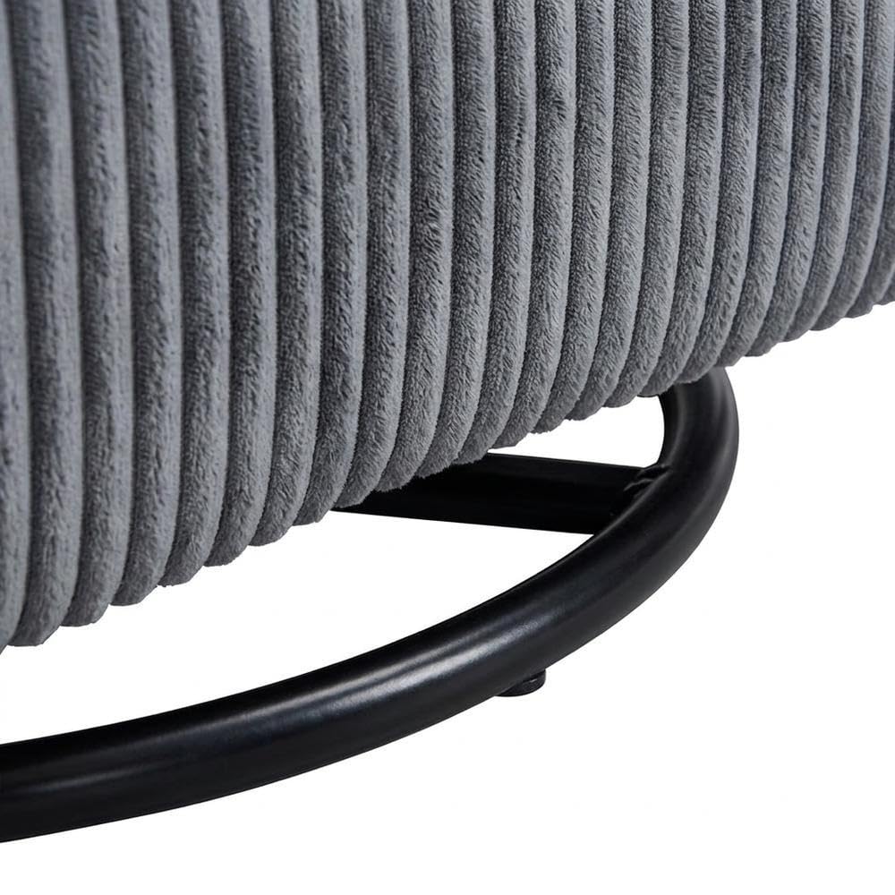 Corduroy Swivel Glider Recliner with Rocking Motion by Starlight Canyon Home – Corduroy, Grey