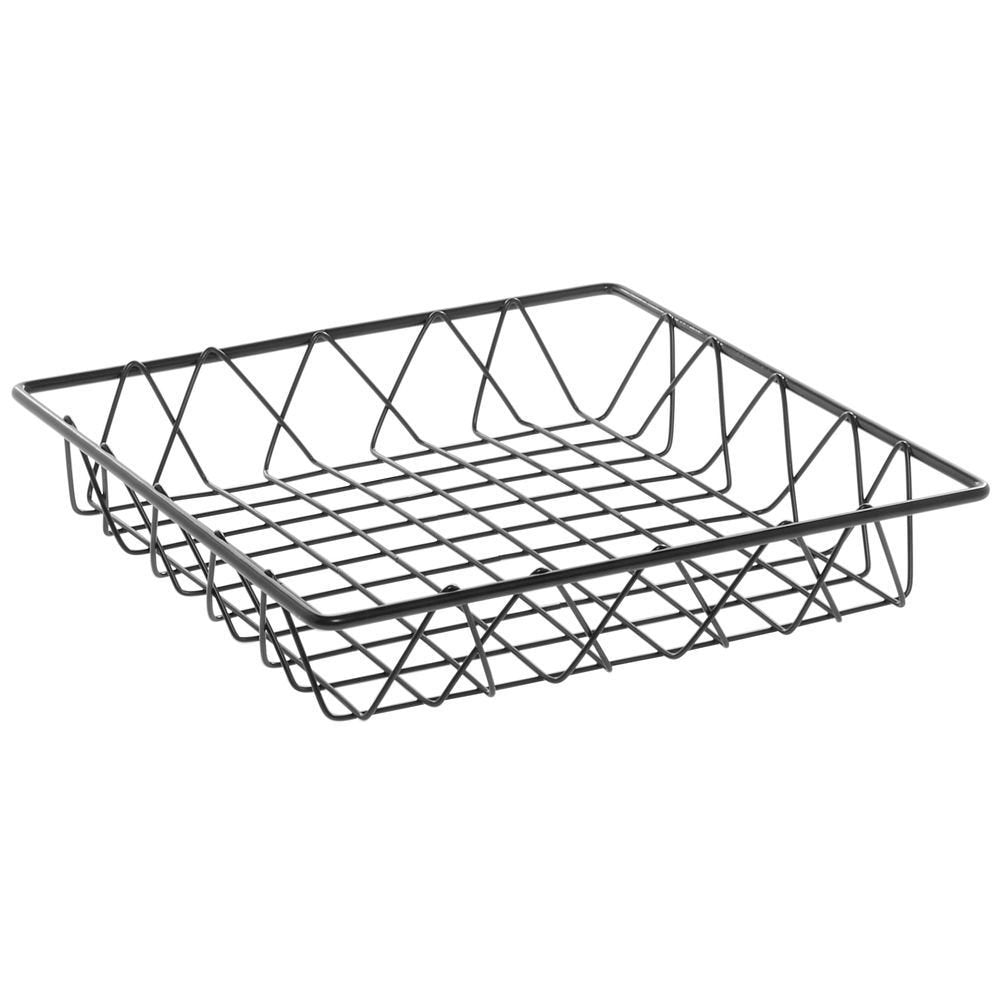 Wire Basket Square Nickel Powder-Coated Steel - 12" L x 12" W x 2" H by HUBERT – Metal, Nickel, Model Y74407