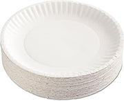 AJM Packaging CP9GOEWH 9" Gold Label Coated Paper Plate, 100 per pack, Pack of 10