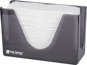 San Jamar Countertop Paper Towel Dispener, Manual Dispensing for Bathroom and Kitchen, 7" x 11" x 4.38", Black Pearl