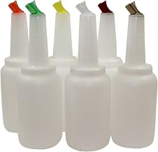 Spill-Stop 1693-0 Mix-N-Pour Complete Unit by Tablecraft – 67.6 Ounces, 2.0 liters, Polyethylene, Multi-color (Red, Green, Orange, Yellow, Clear, Brown), Model 8064A