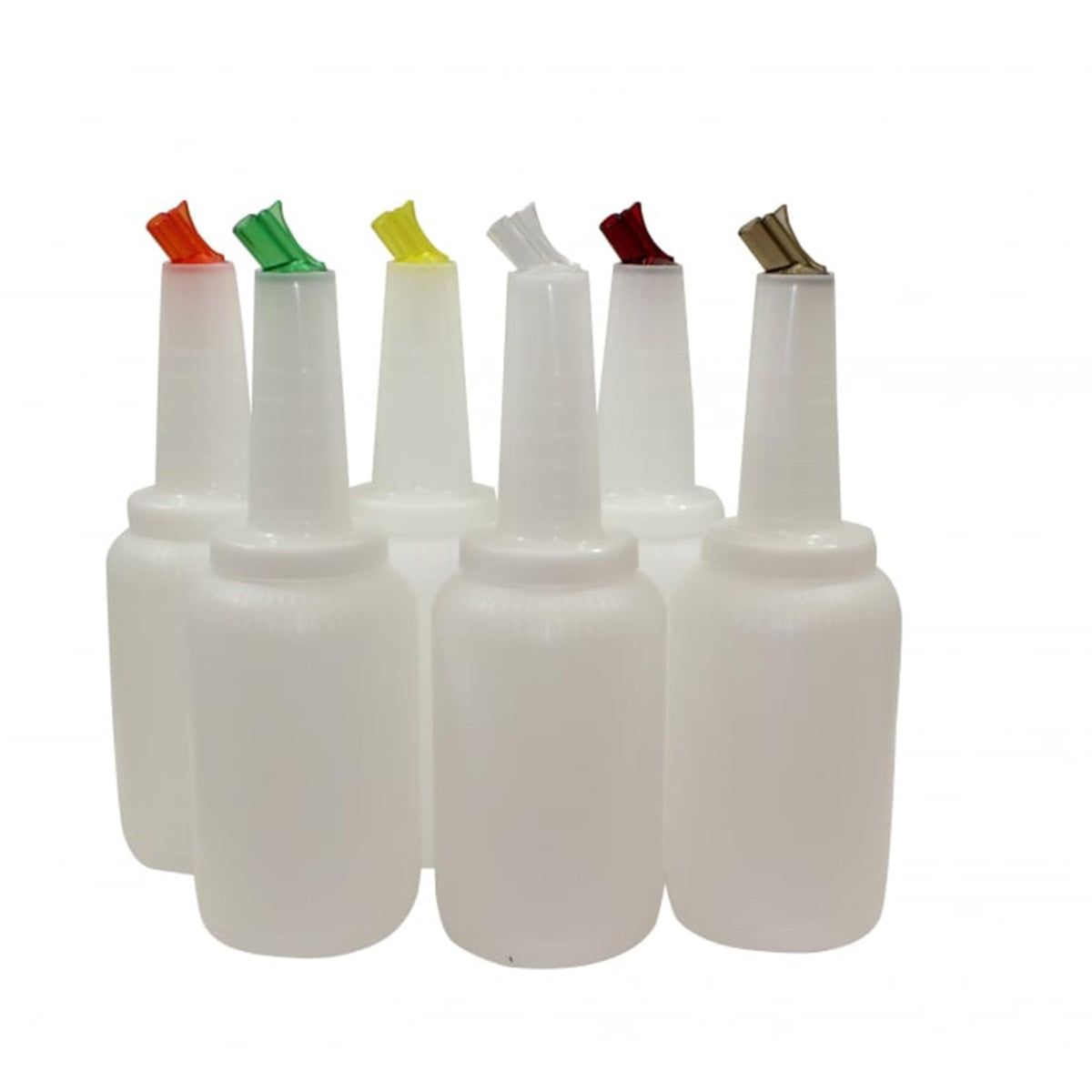 Spill-Stop 1693-0 Mix-N-Pour Complete Unit by Tablecraft – 67.6 Ounces, 2.0 liters, Polyethylene, Multi-color (Red, Green, Orange, Yellow, Clear, Brown), Model 8064A