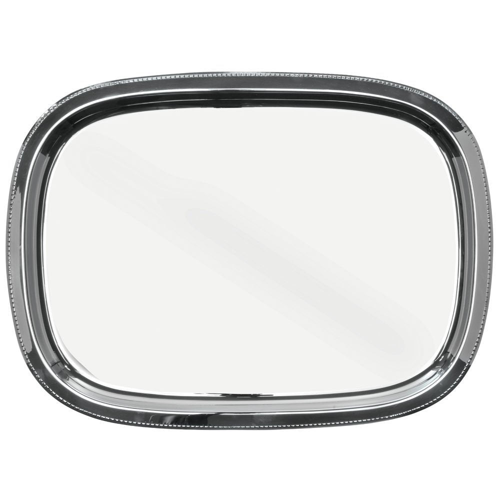 Serving Tray with Beaded Edge Stainless Steel Rectangular - 22" L x 16" W x 3/4" H by HUBERT – Stainless Steel, Silver, Model 191538026621