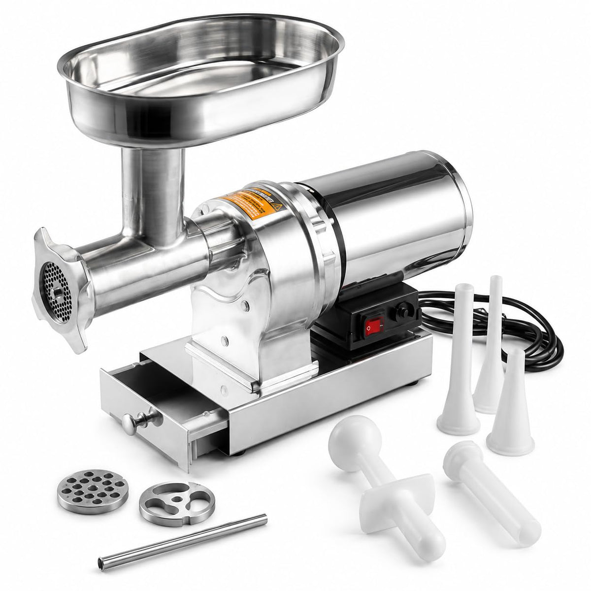 #12 Electric Meat Grinder by Glownary – Regular, 10.0 pounds, Stainless Steel, Model Bsg12