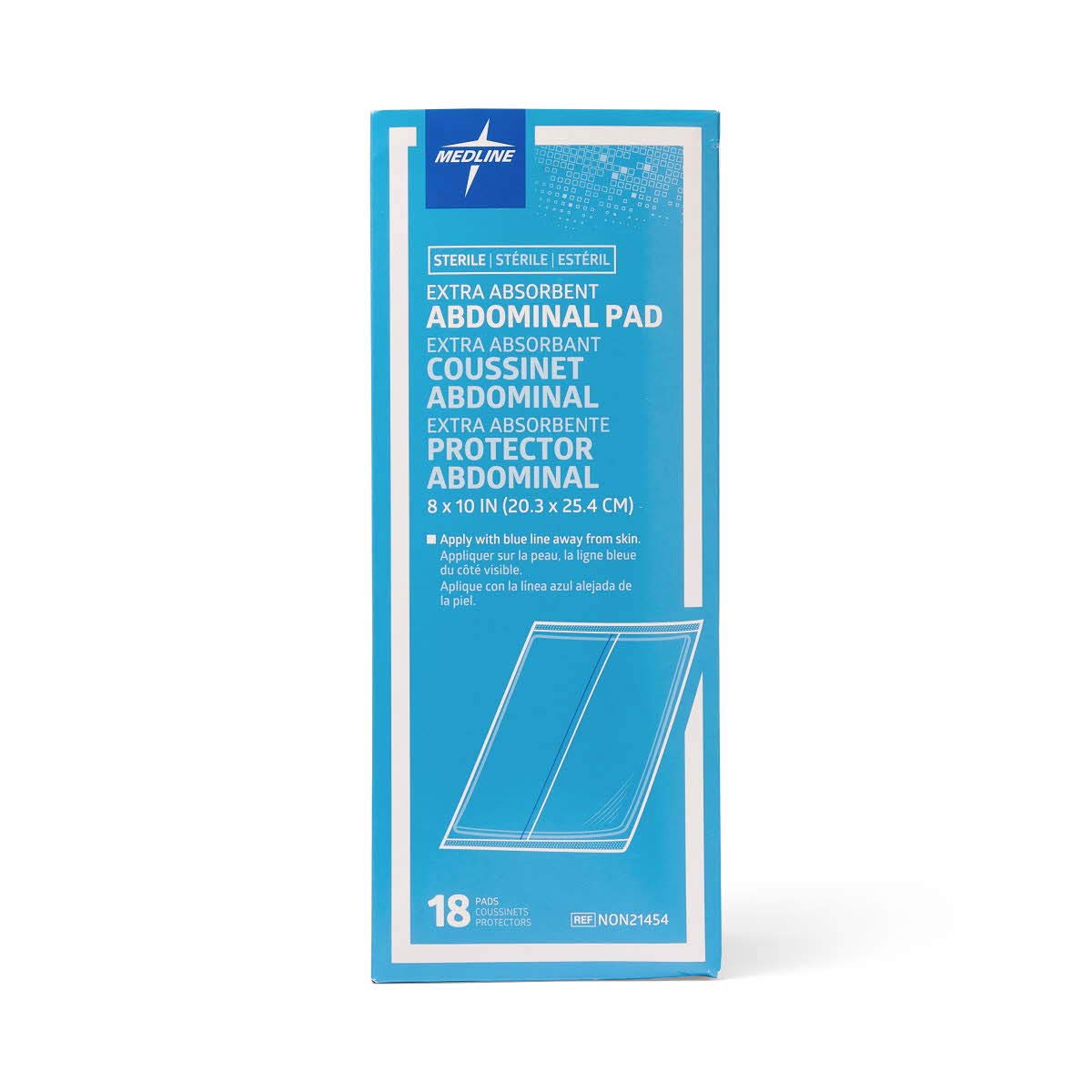 Sterile Abdominal Pads by Medline – 8" x 10", Cellulose, White, Pack of 360, Model NON21454