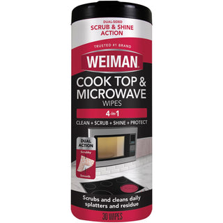 Cooktop & Microwave Cleaning Wipes - 30 Count by Weiman – 30 Wipes, Glass, Clear