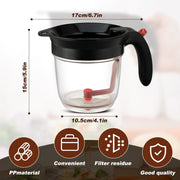 Generic Fat Separator, 4 Cup Bottom Release Strainer, Black