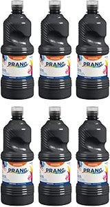 Prang Ready-to-Use Tempera Paint Quart, 32 oz., Black, 6 Count