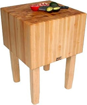 John Boos BoosBlock AA Professional Prep Table with Butcher Block Top Size: 24" W x 18" D, Leg Material: Wood