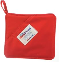Tucker BurnGuard Red Poly Cotton Hot Pad with Hand Guard - 8"L x 8"W