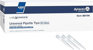 Dynarex LabChoice Universal Pipette Tips - Filter Pipette Tips, 100-1000 µl, Sterilizable, Clear - 96 Tips/Rack, 10 Racks/Box, 5 Boxes/Case, 4800 Count