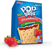 Pop-Tarts Kellogg's, Pop Tarts, Unfrosted Strawberry, 8-Count Box (Pack of 6)