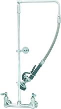 T&S Brass B-0131-CR-B Pre-Rinse, Overhead Swivel Arm, Wall Mount Base, 8-Inch Centers, Wall Bracket and Ceramas