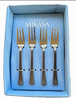 Mikasa Alyse Burnished Black Set of 4 Appetizer Forks