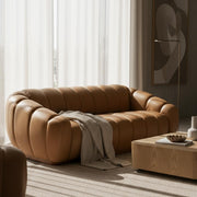 Ekwok - Modern Tan Leather Sofa by Limari Home – Foam, Tan, Model LIM-83356