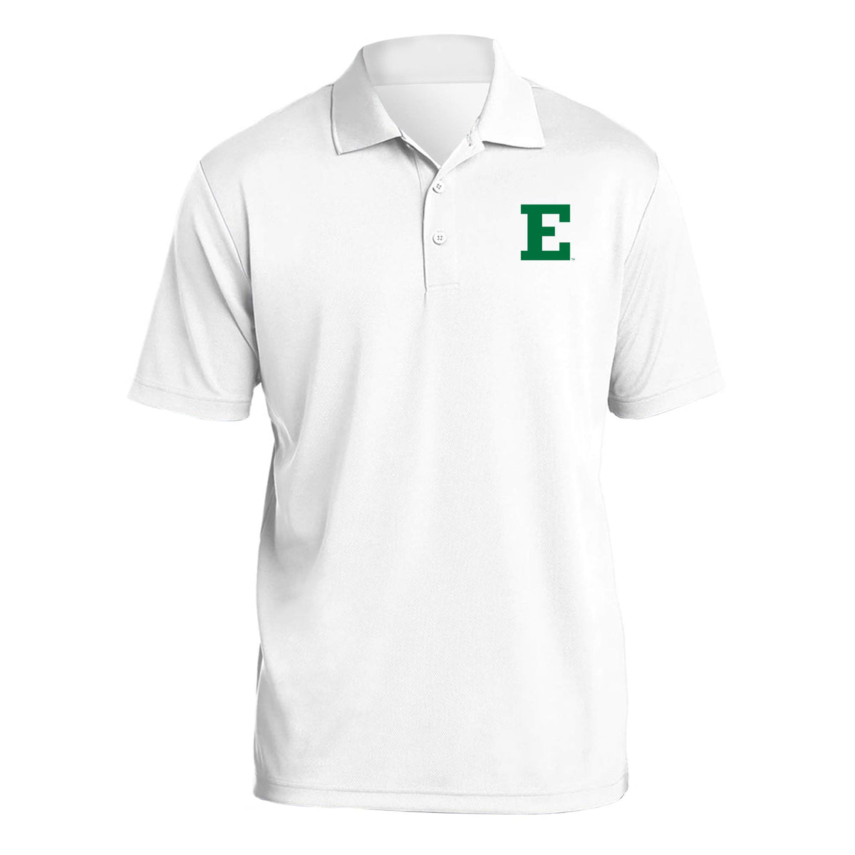 EMU Primary Logo LC Polo - LG - White by Underground Printing – Large, Cotton, Eastern Michigan Eagles White, Model 20001061660
