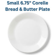 Bread & Butter Plate - Winter Frost White - Set of 4 Plates by Corelle – 6.75", Tempered Glass, White, Model 44215