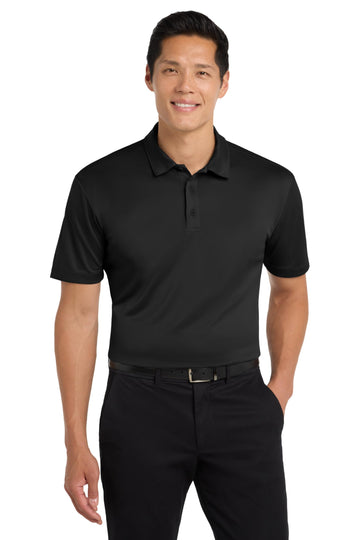 Unisex Silk Touch Performance Polo Black by Port Authority – Large, Polyester, Black, Model SNM-720154