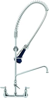 T&S Brass B-0133-16-B08EL Easyinstall Pre-Rinse Spring Action 8-Inch Wall Mount with 16-Inch Add-On and Wall Bracket