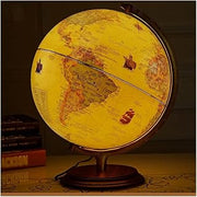 World Globe, Wooden Base Illuminated Globe 12.5 Inch Retro(25cm Light)