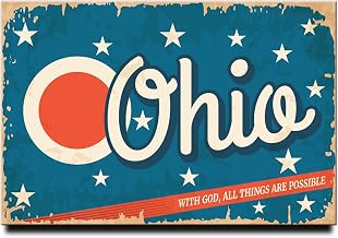 Ohio State Poster Fridge Magnet The Buckeye State Travel Souvenir Columbus Cleveland Cincinnati
