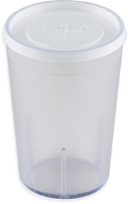Disposable Lid with Straw Slot for CFS Stackable and Louis Tumblers by DINEX – 0.5" x 2.62" x 2.62", 8 ounces, Polystyrene, Straw, Model DX1191ST8714