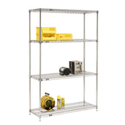 Quick Adjust Wire Shelving by Nexel – 4, Alloy Steel, Chrome, Model 580563
