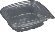 Dart 24 oz ClearPac® SafeSeal Tamper-Evident Clear PET Plastic Container with Hinged Flat Lid, CH24DEF (200 Count)