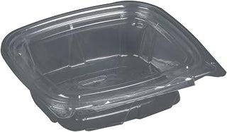 Dart 24 oz ClearPac® SafeSeal Tamper-Evident Clear PET Plastic Container with Hinged Flat Lid, CH24DEF (200 Count)