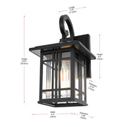 Harley One Light Outdoor Wall Sconce Black by Lighting Design – Aluminum, Black, Model OD613W12BK