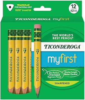 Ticonderoga My First Short Triangular Wood-Cased Pencils, #2 HB Soft