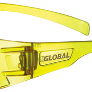Frameless Safety Glasses by Global Industrial – 5.8"L x 2.4"W x 1.8"H, Amber Lens, Pack of 12, Model VSS-9350AMHC