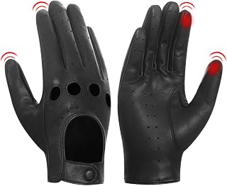 Harssidanzar Leather Driving Gloves For Women's,Summer Lambskin Unlined Ladies Driving Gloves GL009