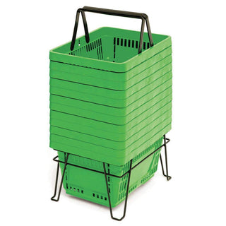 22 Liter Grocery Hand Baskets Green Set of by Retail Resource – 9 inches, Variety Of Colors, Model (12)22L357+STD