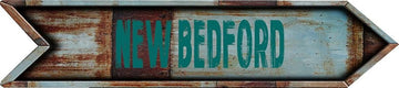 New Bedford City Vintage Rustic Look Arrow Shaped 8" Vinyl Sticker Decal