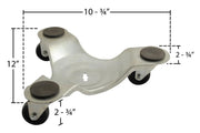 Steel Leg Dolly 10-3/4 in. x 12 in. x 2-3/4 in. 300 Lb. Capacity Silver by Vestil – One Size, Alloy Steel, Silver, Model LEG-D-12