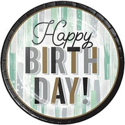 Creative Converting Minted Milestone Chocolate Chip Mint Happy Birthday Dinner Plates, 8 Count