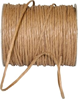 Reliant Ribbon 25125W-073-18C Wired Raffia Ribbon, 1/8 Inch X 100 Yards, Tan