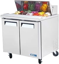 Turbo Air MST-36 Refrigerated Prep Table, 10 Pan, Two Door, 9.5 cu ft