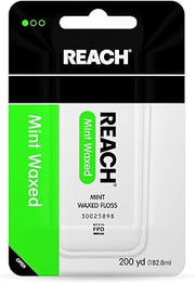 Johnson & Johnson REACH Mint Waxed Floss 200 Yards 7200 Inch (Pack of 4)