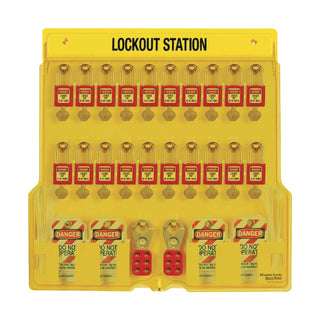 Lockout Tagout Padlock Station by Master Lock – Includes 20 Zenex Padlocks, Polycarbonate, Yellow, Model 1484BP410