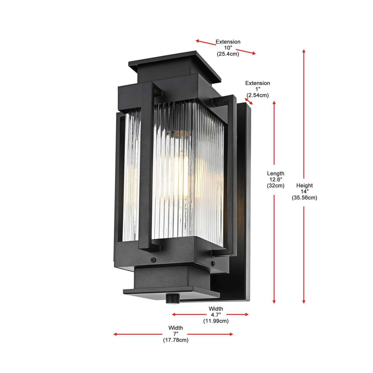 Harlan One Light Outdoor Wall Sconce Black by Lighting Design – Iron, Black