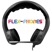 Kid's Flex-Phones TRRS Headset with Gooseneck Microphone by HamiltonBuhl – Foam, Electronics, Steel, Black, Model HECKFX2BLK