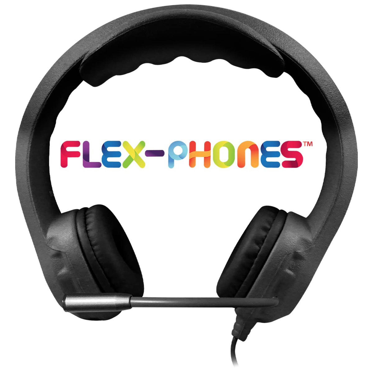 Kid's Flex-Phones TRRS Headset with Gooseneck Microphone by HamiltonBuhl – Foam, Electronics, Steel, Black, Model HECKFX2BLK