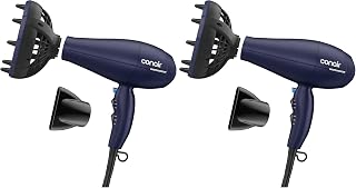 Infiniti PRO CONAIR Hair Dryer with Innovative Diffuser, Enhances Curls and Waves While Reducing Frizz, Dark Blue (Pack of 2)