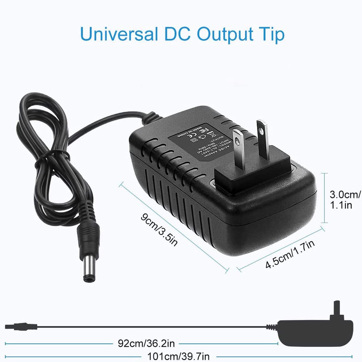 Global AC/DC Adapter Compatible with Detecto PC10 PC20 PC30 Digital Price Computing Scale Power Supply Cord by BestCH – Composite, Black, Model CH322120098