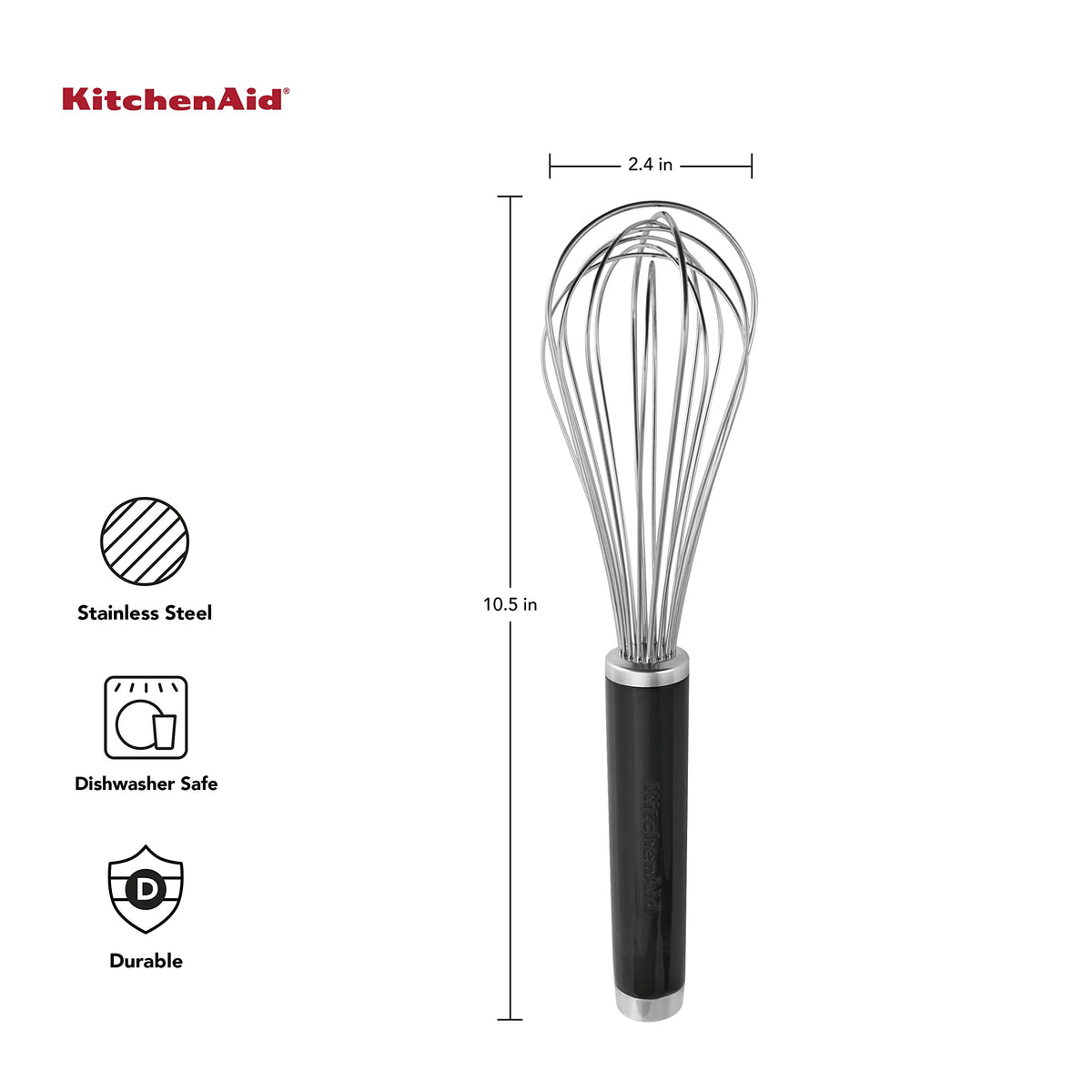 KitchenAid Black / 10.5-Inch (Pack of 12) / Utility Whisk Whisks