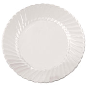 Classicware Clear Plastic 6" Dessert Plates, Bulk Case of 180, Round Heavyweight Fluted, Disposable, Durable, Elegant and Reu